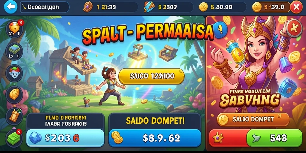 Tampilan awal yang menarik dengan karakter utama.